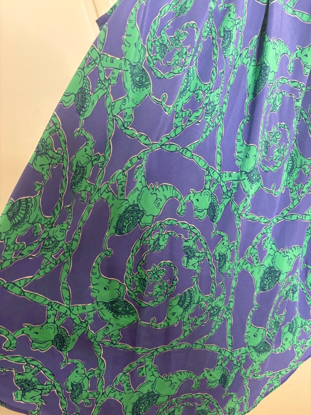 Lilly Pulitzer Silk Elephant Print Chain Strap Top - Picture 13 of 14